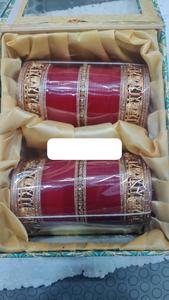 Suministro Directo de Fábrica, Conjunto de Chuda Nupcial Rojo y Blanco de Diseñador, Perfecto para el Look de la Novia, Disponible a un Precio Accesible desde India - Product Image 3