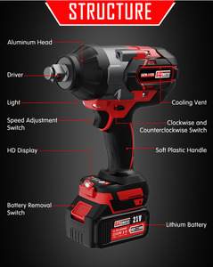 Máy vặn bu lông dùng pin không dây công nghiệp GATmatic 21V, cấp độ DIY, mô-men xoắn cao, động cơ không chổi than, kèm pin Li-ion - Product Image 5