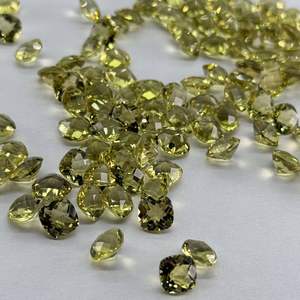 7mm Natural <b>Olive</b> Quartz <b>Cushion</b> Cut Checker Top Loose Gemstone for Jewelry Crafting - Product Image 2