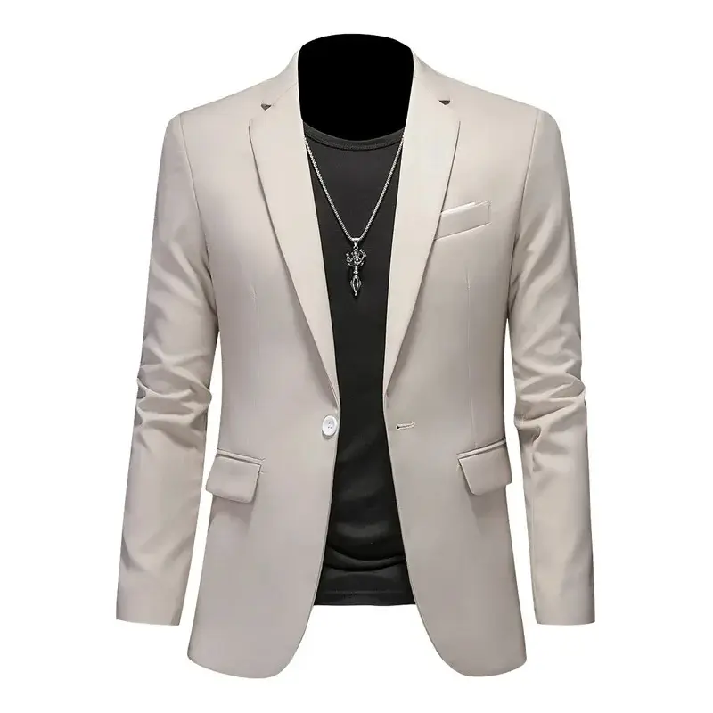 Casual Blazer Plus Size Effen Kleur Colbert Bamboevezel Werkkleding Oversized Jassen Mannelijk Merk Kleding Smoking