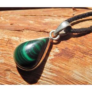 Pendentif en malachite en argent sterling 925 cabochon de pierres précieuses fait à la main cadeau pour filles et femmes motif unique - Product Image 5