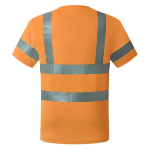 OEM Custom <b>High</b> Quality Hi <b>Vis</b> Short Sleeve Work Wear Men's Breathable Reflective Safety Hi <b>Vis</b> <b>T</b>-<b>shirt</b> 100% Cotton Knitted - Product Image 4
