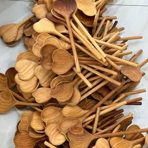 Combo Wooden <b>Bowl</b> And Wooden Spoon Using Premium Natural Wood For Home Meal <b>Serving</b> And Kitchen Display From Vietnam - Product Image 6