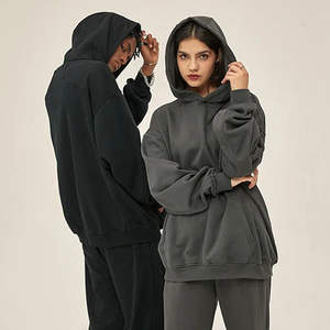 Logotipo personalizado Unisex Liso de gran tamaño 100% algodón Valentine Heavyweight Hoodie Grueso French Terry 350 Gsm Chándales en blanco - Product Image 3