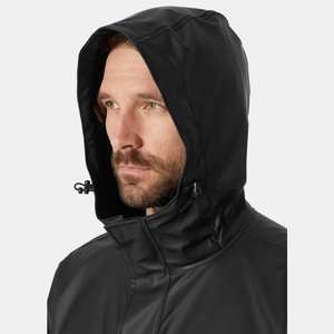 Vestes de pluie imperméables pour hommes, nouveau style, col montant, avec poignets ajustables, manches imprimées, coupe-vent tissé, teinture unie - Product Image 5