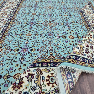 Multicolor size 5x8 feet Area fine <b>wool</b> Rug Hand-knotted turkish with Abstract Pattern for Living or Dining Room any room - Product Image 1