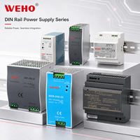 WeHo NDR EDR HDR MDR DR 60W 75W 120W 240W AC DC 12V 24V 48V Catu Daya Switching Industri yang Dapat Disesuaikan untuk Rel Din