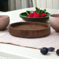 Plateau de service de luxe artisanal en bois de manguier antique, petit, de qualité alimentaire, avec porte-bougie chauffe-plat, pour décoration intérieure, mariage, Noël