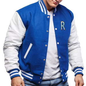 Haute qualité nouveau Design Baseball Letterman travail veste mode coton polaire université avec col montant toile tissu - Product Image 4