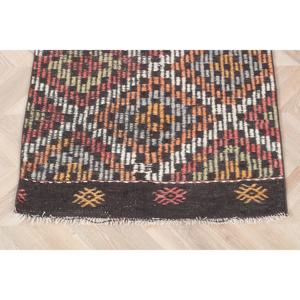 2.7x8.9 ft Vintage Rug, Kilim Rug, <b>Brown</b> Persian Rug <b>Wool</b> - Product Image 2