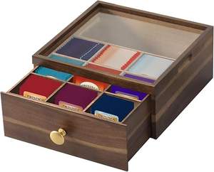 High quality Best Selling Acacia Wood <b>Tea</b> Bag Organizer, <b>Tea</b> Organizers and Storage <b>Box</b> Gift for Special Occasions from Vietnam - Product Image 2