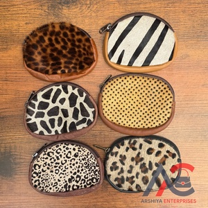 2025 nouvellement vente chaude fermeture éclair porte-monnaie en cuir de vachette véritable avec imprimés d'animaux petit porte-monnaie Mini sac sacs à main pour femmes - Product Image 1