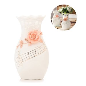 Estilo clásico India diseño negro blanco cerámica florero planta arte hecho a mano jarrones de porcelana decoración para el hogar - Product Image 6