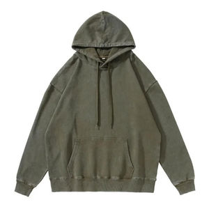 Sweat-shirts thermiques en coton 100% de haute qualité pour hommes, sweat-shirts à capuche en polaire surdimensionnés, sweat-shirts à capuche en molleton délavé pour l'hiver, logo personnalisé - Product Image 4