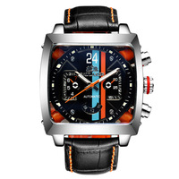 Paulareis montre pour hommes entièrement automatique mécanique multifonctionnel lumineux en cuir carré hommes montres Top marque de luxe