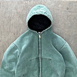 เสื้อฮู้ดซิปวินเทจคุณภาพสูง ผ้าฟลีซคอตตอน 100% ระบายอากาศได้ดี ปักลายตามสั่ง ที่แขนซ้าย สำหรับผู้ชาย - Product Image 5