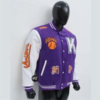 Vestes universitaires de luxe personnalisées pour hommes, style streetwear, avec patchs brodés en chenille, en laine épaisse, motif patchwork