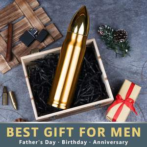 แก้วน้ำสแตนเลสทรงกระสุนทันสมัย ปี 2024 เป็นมิตรกับสิ่งแวดล้อม สำหรับผู้ใหญ่ ใช้ในงานปาร์ตี้ พร้อมฝาปิด - Product Image 3