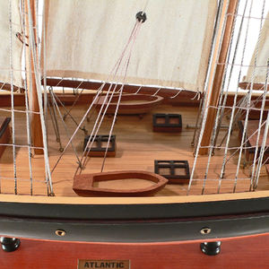 OMH Large Nautical Style Painted <b>Sailboat</b> Model with Display Stand for Wooden Furniture & Home Decor - Product Image 3