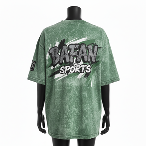 T-shirt pour femme en jersey de coton premium 200 GSM, lavage à l'acide doux, vert, coupe ample, impression sur écran, logo personnalisé, t-shirt en coton - Product Image 2