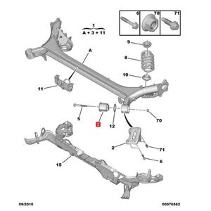 Buje Suspensión del eje trasero buje bujes de goma 5131H7 5131.H7 5131.H4 5131H4 usado para Peugeot 308 3008 1,6 - Product Image 2