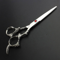 Ciseaux de barbier droits de qualité supérieure avec manche Dragon Noir pour droitiers, en acier inoxydable japonais VG10, lame tranchante