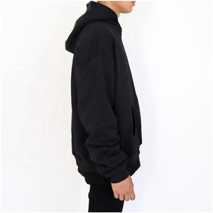 Sweat à capuche personnalisé pour homme, coupe ample, style streetwear, 100 % coton, technique de teinture unie, coupe-vent, respirant, avec poches - Product Image 2