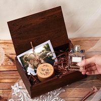 Boîte à mémoire Boîte à souvenirs en bois Boîte décorative Organisateur Cadeau de fiançailles de mariage pour les couples de femmes, Cadeau d'anniversaire d'anniversaire