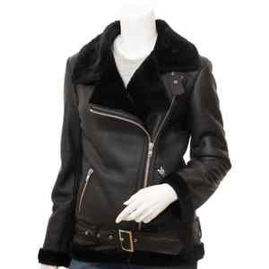 แจ็กเก็ตหนังบุนวมสำหรับผู้หญิงคอปกหนังมีตัวเลือกสีสำหรับฤดูใบไม้ร่วงดีไซน์ล่าสุด2025เป็นมิตรกับสิ่งแวดล้อม - Product Image 1