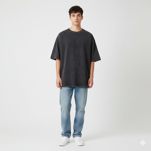 T-shirt surdimensionné vintage personnalisé de haute qualité 100% coton lourd avec impression sérigraphique lavage à l'acide impression numérique grand format pour hommes - Product Image 6