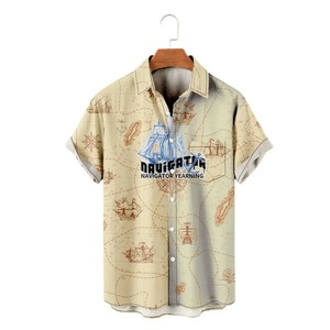 เสื้อเชิ๊ตผู้ชายแขนสั้นผ้าฝ้าย100%, เสื้อเชิ๊ตผู้ชายเสื้อระบายอากาศ3D ออกแบบได้เอง - Product Image 6