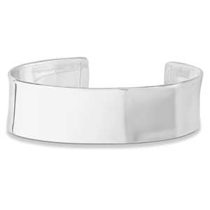 Bracelet jonc en argent 925 de 19 mm, poli miroir, bracelets jonc tendance - Product Image 1