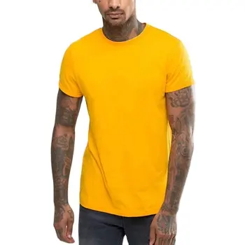 Camiseta de algodão elástico para homens, camiseta fitness de algodão respirável para treino muscular e academia