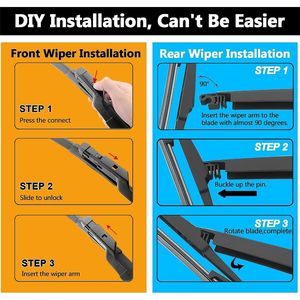 Alta qualità 3 pezzi tergicristalli Set 24 + 18 + 14 lame in vetro spazzole tergicristallo posteriore per auto Volvo Pickup disossato in gomma naturale - Product Image 5