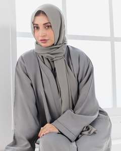 Aïd traditionnel musulman femmes modeste Abaya 2025 islamique soie tissu étage longueur à manches longues robes de prière en gros turc - Product Image 6