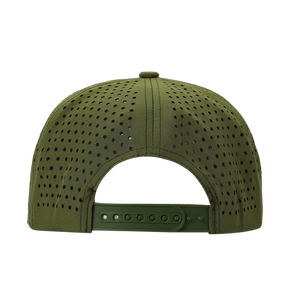 Casquette plate à visière plate imperméable découpée au laser à 7 panneaux perforée Fabriquée au Vietnam Personnalisée Casquette de golf tropicale réglable Couleurs personnalisées - Product Image 5