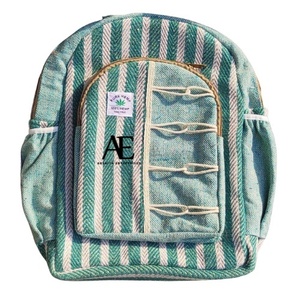 Nouveau design de sac à dos en chanvre unisexe en coton de jute avec doublure en nylon, sac à dos de voyage multi-usage pour l'école, nouveauté - Product Image 1