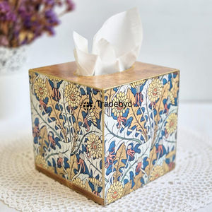 Boîte à mouchoirs décorative de qualité supérieure en bois écologique de Tradebyd, avec impression émaillée, pour le bureau et la maison - Product Image 1