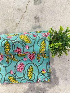 Ấn Độ tay đóng dấu màu hồng hoa khối in vải sanganeri thiết kế bông cho phụ nữ váy và trẻ em 'hàng thủ công Kích thước sân - Product Image 4