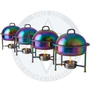 Chafer de buffet de acero inoxidable duradero con acabado PVD multicolor - Product Image 1
