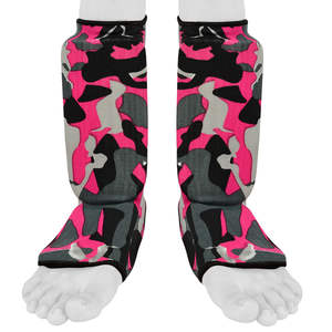 Muay Thai personnalisé cou-de-pied rembourré élastique formation Sparring protège-tibias de boxe jambières Arts martiaux Kickboxing protège-tibias - Product Image 3