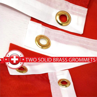 Drapeau Suisse 3x5 pieds en polyester durable, rouge avec croix blanche, pour événements sportifs et promotionnels en extérieur, avec mât en aluminium, style à suspendre