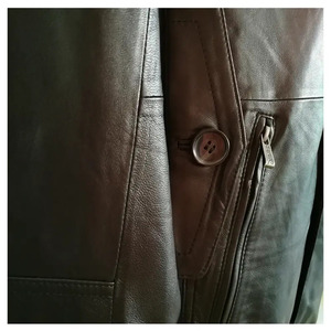 เสื้อแจ็กเก็ตหนังสีดำแบบพรีเมี่ยมแจ็คเก็ตหนังฤดูหนาวสำหรับผู้ชายสินค้าใหม่2024มาแรง - Product Image 5