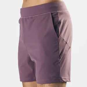 Pantalones cortos de poliéster de doble capa para hombre, estilo Vintage, cintura elástica, gimnasio, Fitness, baloncesto, secado rápido, transpirable, patrón sólido - Product Image 2