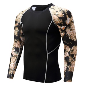 Wholesale Clothing <b>Compression</b> <b>Shirt</b> Rash guard Sublimated Long Sleeve Custom Rash Guard For <b>Men</b> OEM Service Customized - Product Image 2