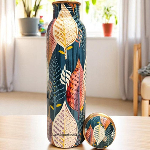 Botella de agua de cobre puro a los mejores precios al por mayor, beneficios conscientes de la salud, botella de cobre de prueba antirretroceso de cobre, esmalte impreso - Product Image 3