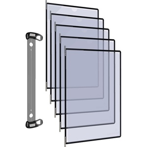 Black Wall Mount for 5 PP Display Panels with <b>A4</b> Tariff <b>Folder</b> for Display Shelves - Product Image 3