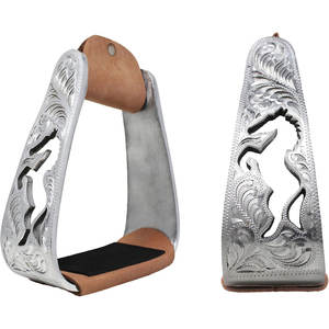 Estribos de silla de montar de caballo occidental, estribos de aluminio en ángulo ligeros, barril de equitación, carreras, Rancho, trabajo, estribos de caballo de pie - Product Image 1