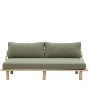 ใหม่โซฟาสองที่นั่งเฟอร์นิเจอร์กลางแจ้งธรรมชาติไม้สักพร้อมเบาะ - Product Image 2