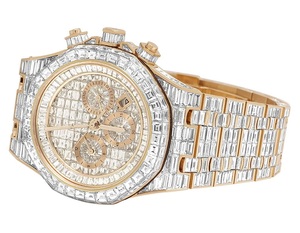 Impresionante reloj de diamantes Baguette completamente helado para hombre, lujoso reloj de pulsera de diamantes de marca premium - Product Image 2